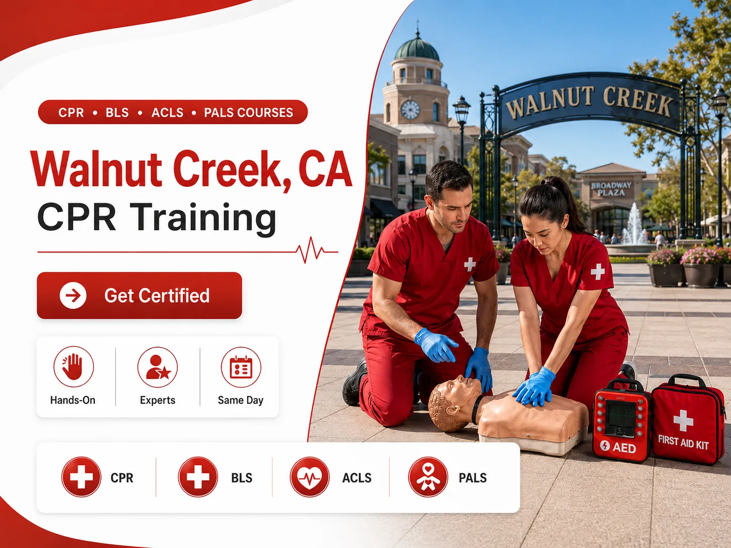 AHA-accredited CPR BLS class in Walnut Creek, CA with small group instruction