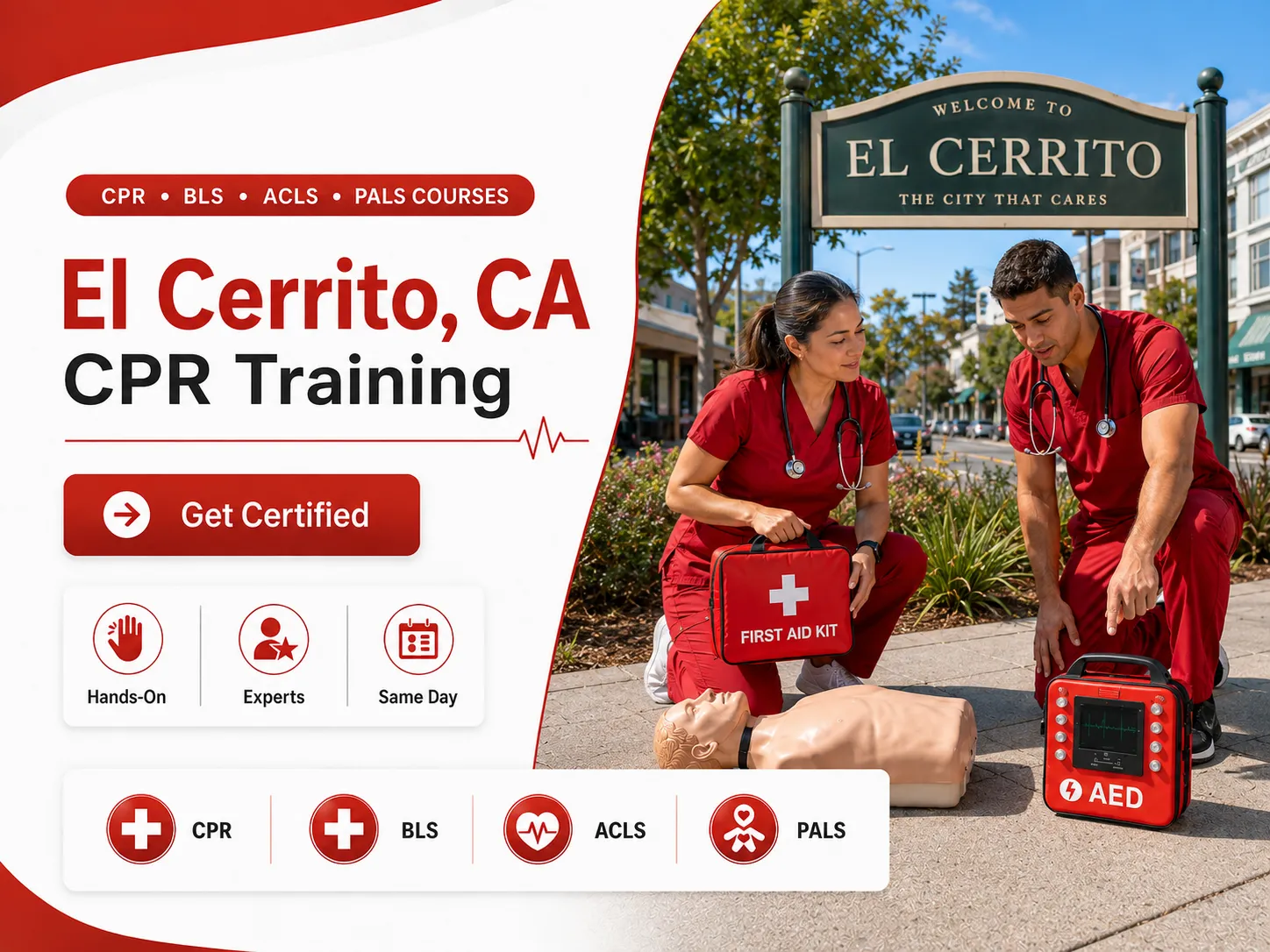 BLS skills check during CPR certification class in El Cerrito, CA