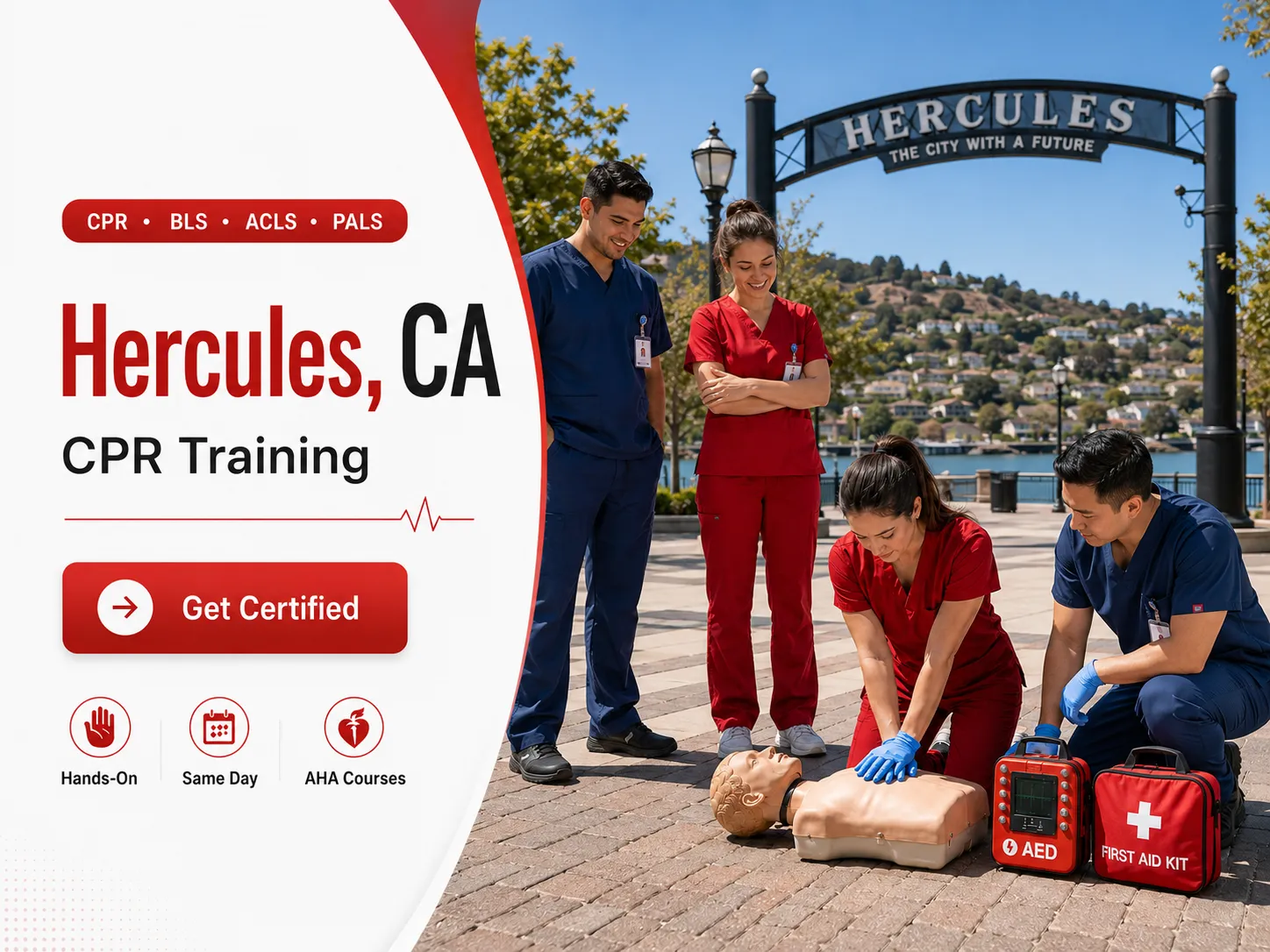Instructor-led CPR, BLS & ACLS training in Hercules, CA